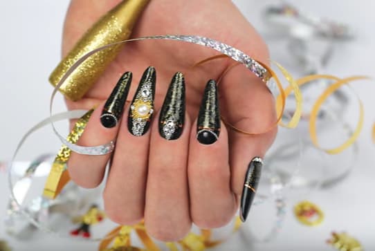 New Year Nails With Swarovski Crystals