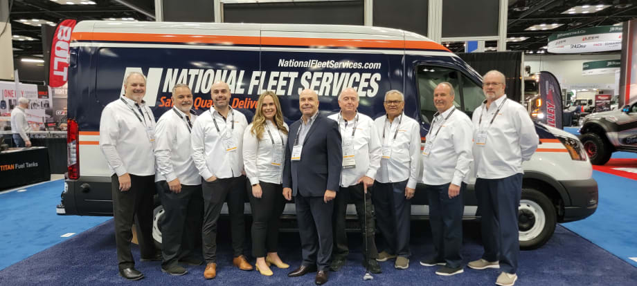The NFS leadership team at Work Truck Week showcasing the company’s fleet upfitting expertise.