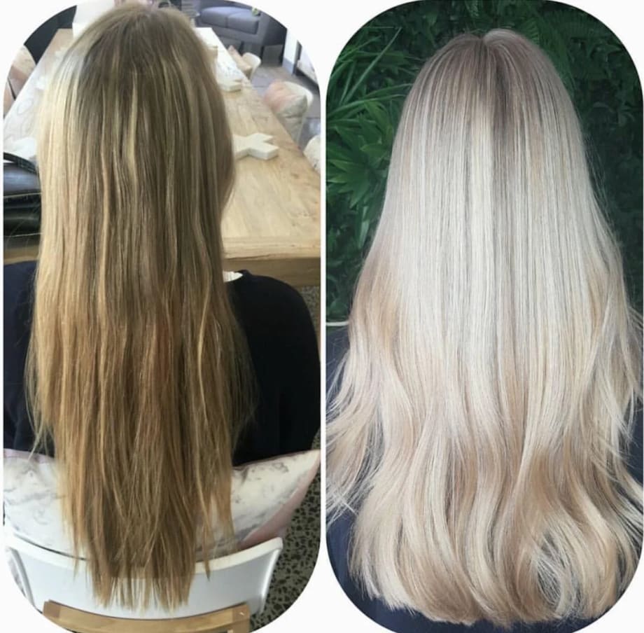 Warm and "Stripey"  to Bright, Creamy, Vanilla Blonde