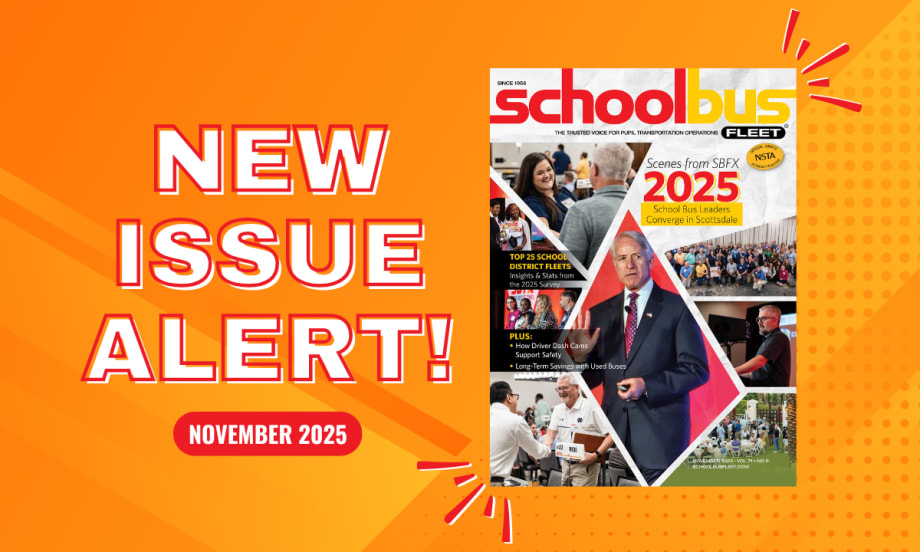 An orange graphic with the November 2025 SBF magazine cover and text reading "New Issue Alert!"