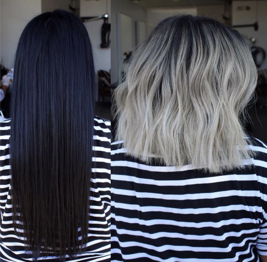 From Virgin Black To Rooty Ash Blonde Chop In Just Seven Hours