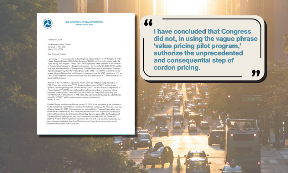 Trucking, Trump Administration Fight New York Congestion Pricing 