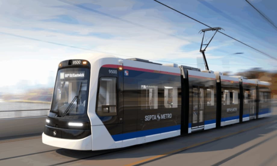 A rendering of Alstom's Citadis streetcar for SEPTA.