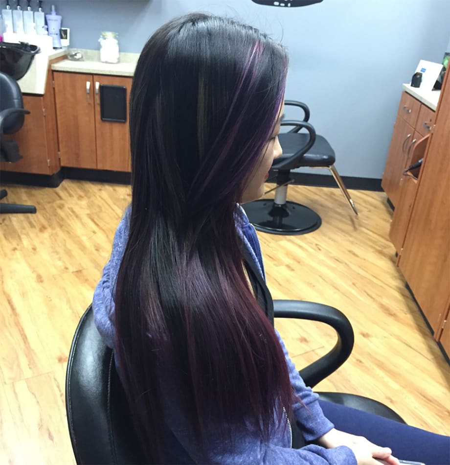 HOW-TO: Purple & Wild Orchid Highlights on a Disconnected A-Line Haircut