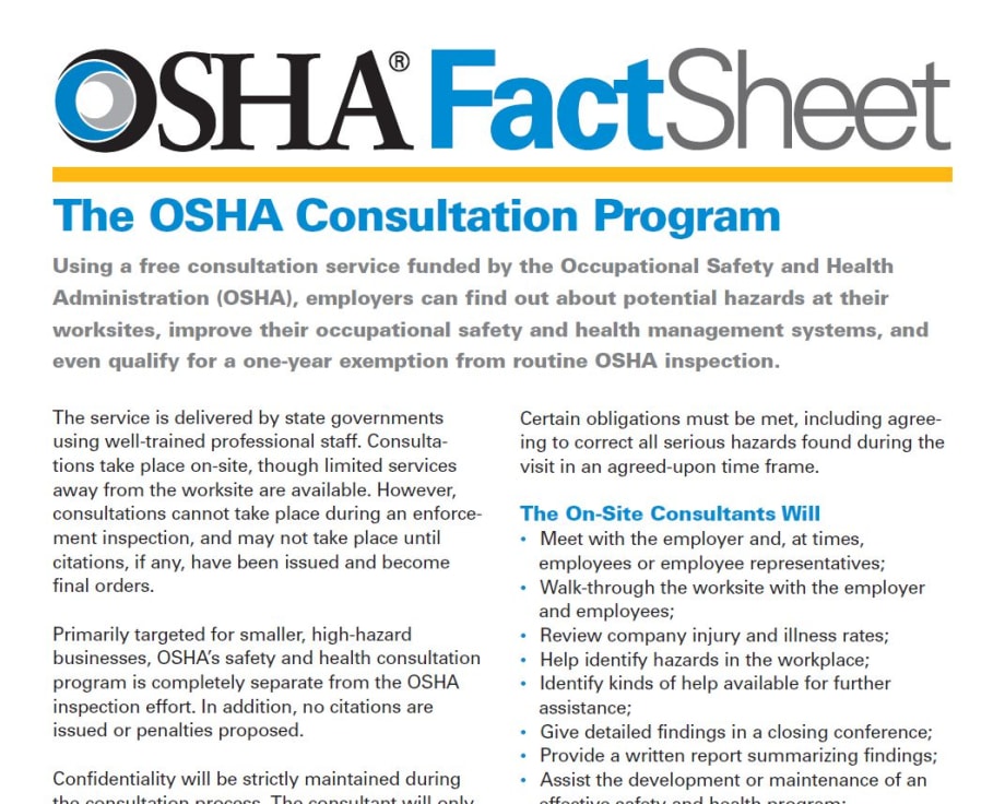 How to Request an OSHA On-Site Consultation