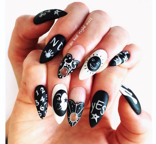 Ouija Board-Inspired Nail Art