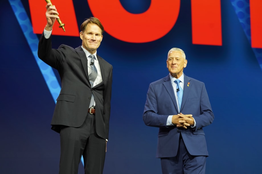 2026 NADA Chairman Rob Cochran and outgoing chairman Thomas Castriota