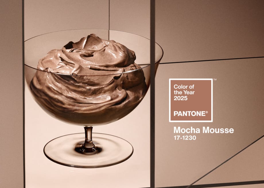 A dish of chocolate mousse.