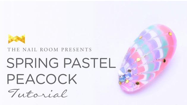 Spring Pastel Peacock Nail Art