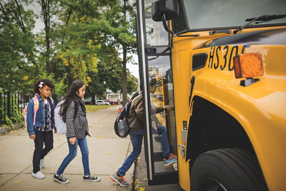 Students Boarding Propane Bus