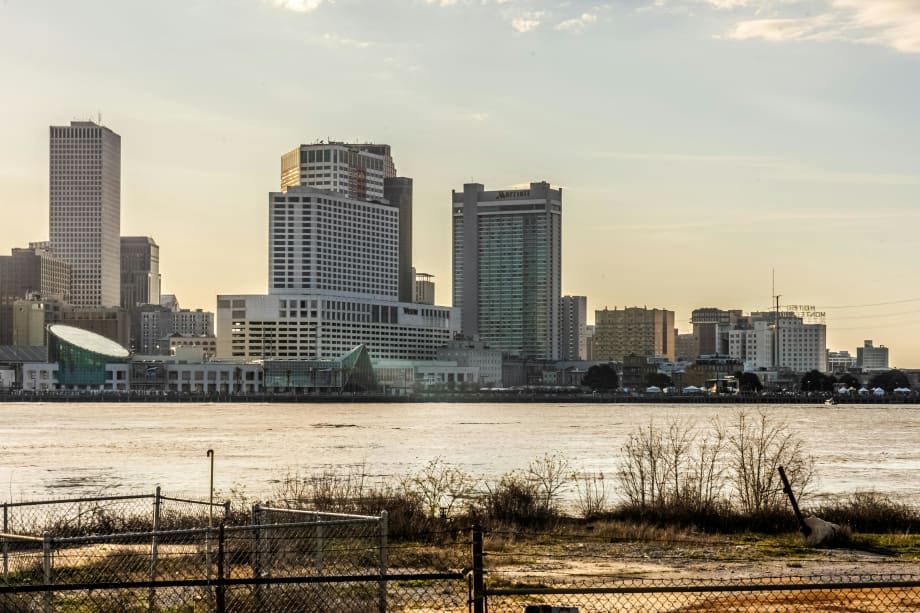 New Orleans city skyline.