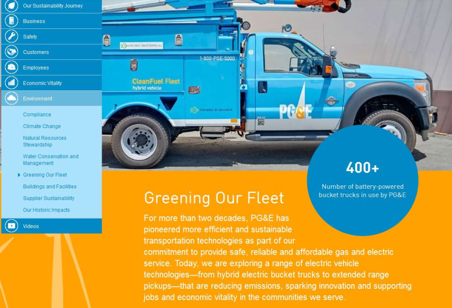 Fleet Helps Drive PG&E Corporate Sustainability