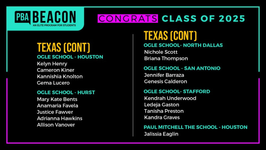 Nearly 200 Cosmetology Students Named to Beacon Class 2025
