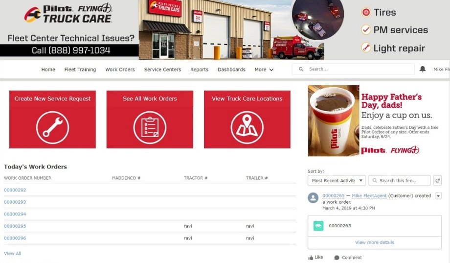 Pilot Flying J Truck Care Launches Online Portal