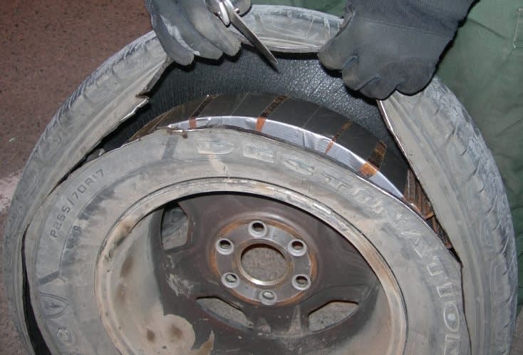 Border Patrol Finds $650,000 of Drugs in Truck Tires