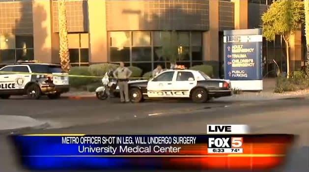 Video: Officer Shot in Las Vegas, 2 Arrested