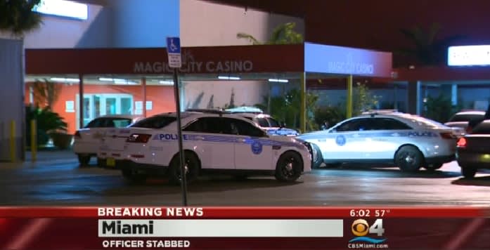 Video: Officer Stabbed in Face at Miami Casino