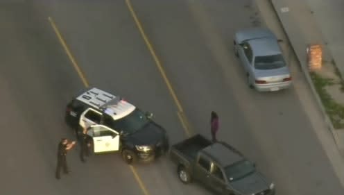 Carjacking Suspect Attempts to Jump in Police Cruiser After High-Speed Chase