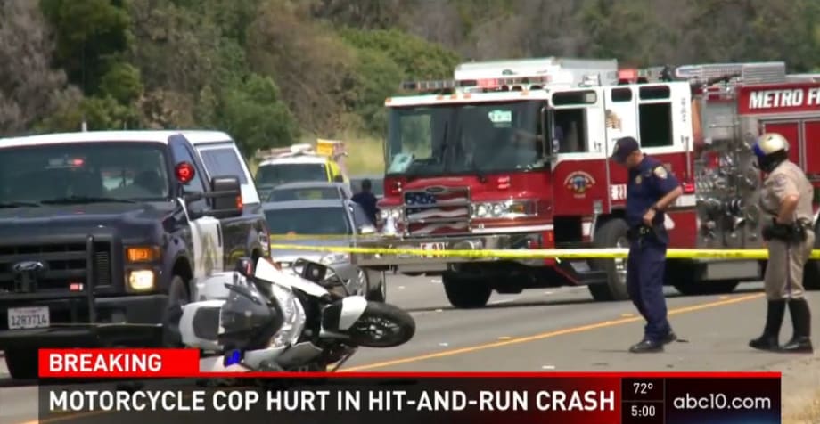 Video: California Motor Officer Injured in Hit and Run, Suspect Arrested