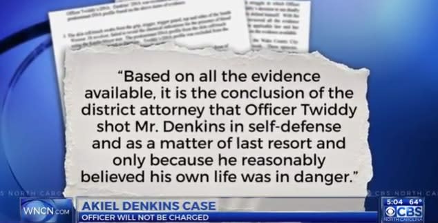 Video: North Carolina Officer Will Not Be Charged in February Shooting