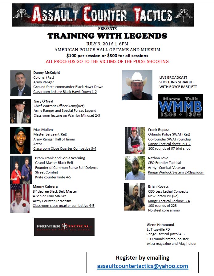 Assault Counter Tactics Training to Benefit Orlando Shooting Victims