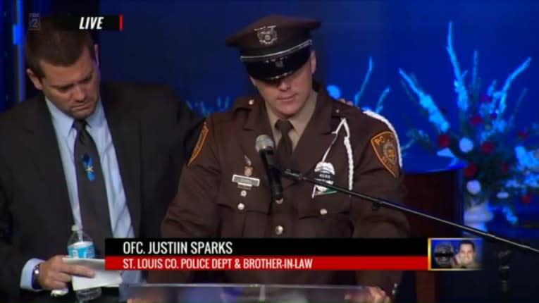 Video: Fallen MO Officer's Brother-In-Law Gives Emotional Eulogy