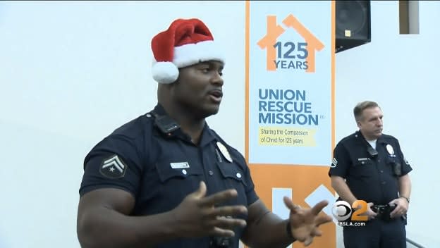 Video: LAPD Officers Play Santa for Needy Kids at Rescue Mission