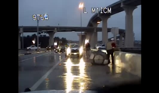 Video: TX Deputy Pulls Distressed Man Off Freeway Overpass