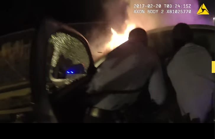 Video: DC Officers Rescue Man from Burning Car