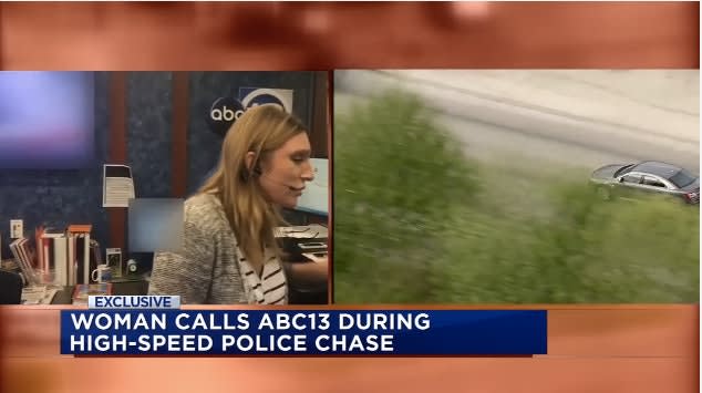 Video: Woman Calls Texas TV Station During Police Chase