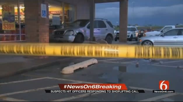 Video: 2 OK Officers Hit by Suspect's Vehicle, Seriously Injured
