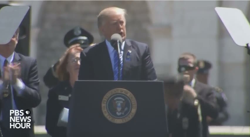 Video: Trump Orders DOJ to Develop Strategies to Prevent Violence Against Officers, Speaks at Police Week