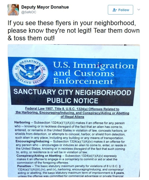 ICE Says Posters Asking Public to Report Undocumented Immigrants Are Fake