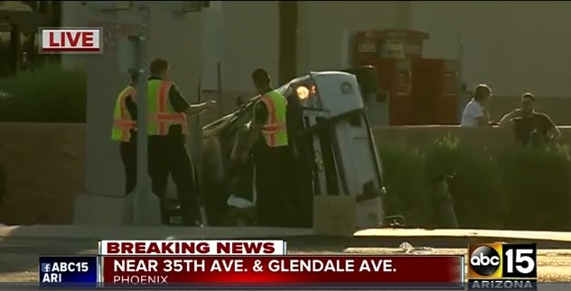 Rollover Collision Sends 2 Phoenix Officers to Hospital