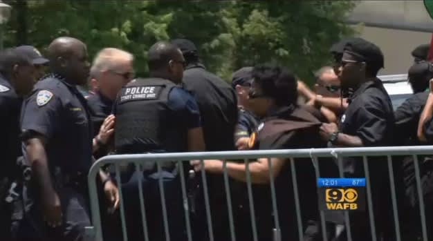 Video: Protestors Clashed with Officers Outside Baton Rouge Police Station
