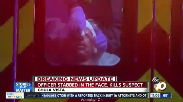 Video: CA Officer Stabbed, Suspect Killed