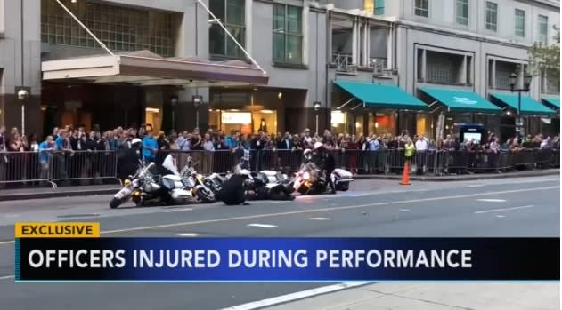 Video: 3 Philadelphia Officers Injured in Motorcycle Stunt Performance at IACP