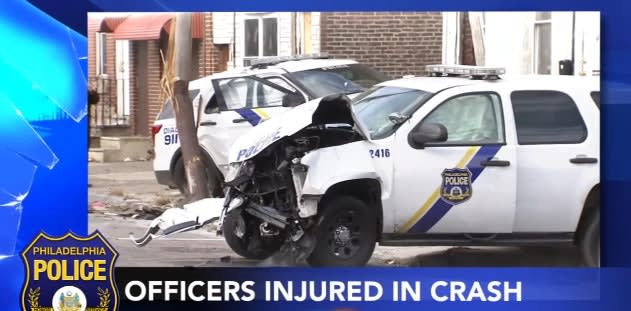Video: 4 Philly Officers Injured in Vehicle Pursuit Crash
