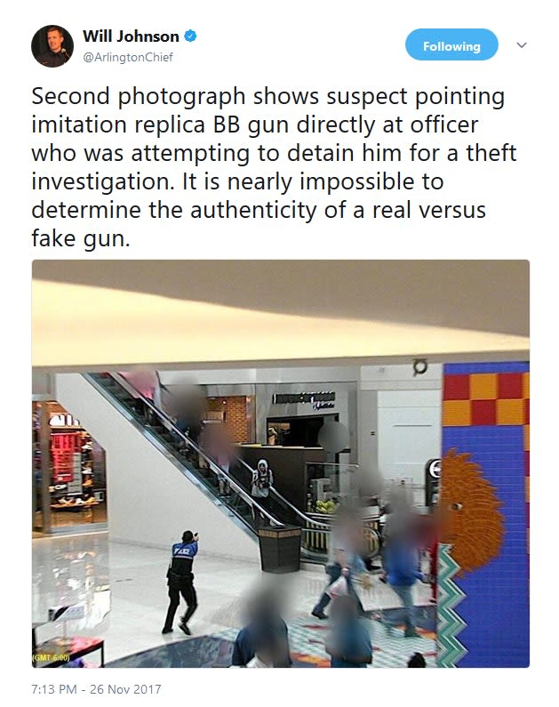 Suspect Shot After Pointing Replica Gun at Officer in TX Mall