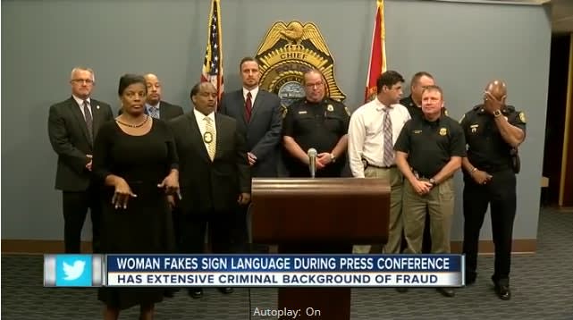 Video: Phony Interpreter Uses Fake Sign Language at FL Police Press Conference
