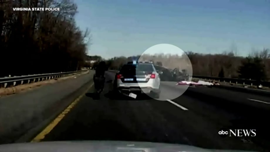 Video: Murder Suspect's SUV Flips While Running from Virginia Officers