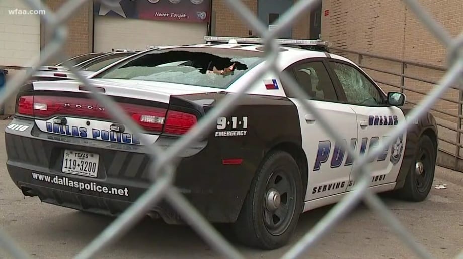 Video: Dallas Police Vehicles Smashed with Sledgehammer
