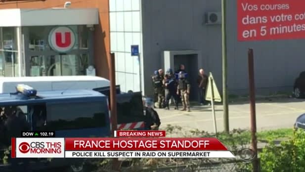 French Police Officer Shot After Swapping Himself for Hostage, Officials Say