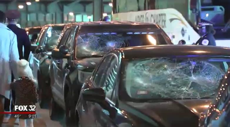 Video: 7 Chicago PD Vehicles Vandalized Outside Recognition Ceremony