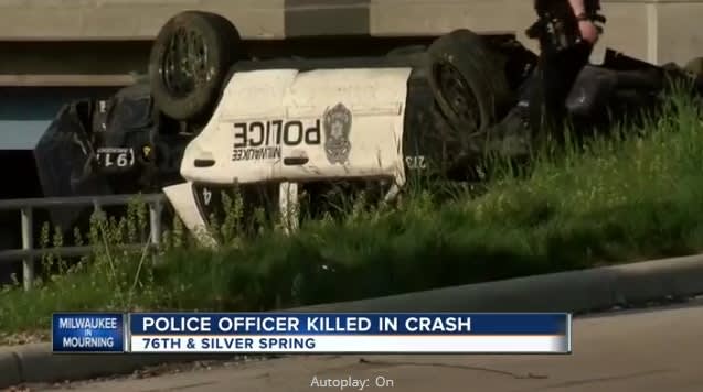 Video: 1 Officer Killed, 1 Injured in Rollover Crash in Milwaukee