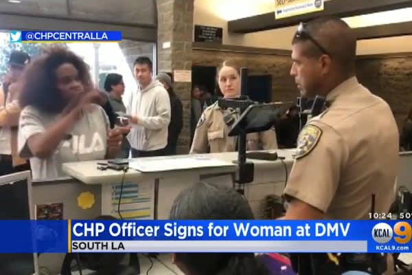 Video: CHP Officer Helps Woman Communicate at DMV Using ASL