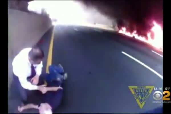 Video: NJ Troopers Save Driver Just Before Truck Explodes