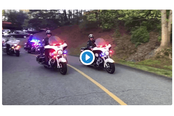 Virginia Police Hold Drive-By Parade for Former Officer Battling Illness