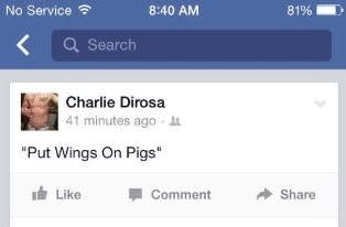 Man to be Charged for "Wings on Pigs" Facebook Comment
