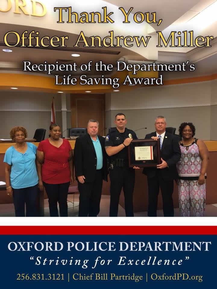 Alabama Officer Honored for Saving Woman's Life